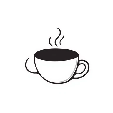 hand-drawn coffee cup with steam sticker