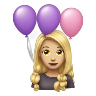 blonde girl balloons sticker