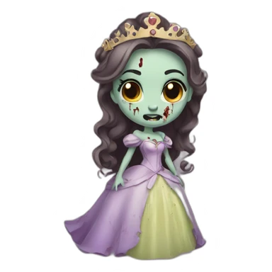 Zombie princess bell disney sticker