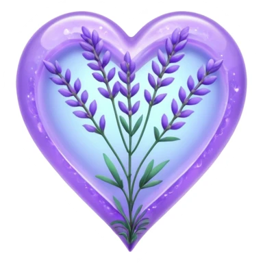create a holographic lavender plant that wraps around a lavender colored heart sticker