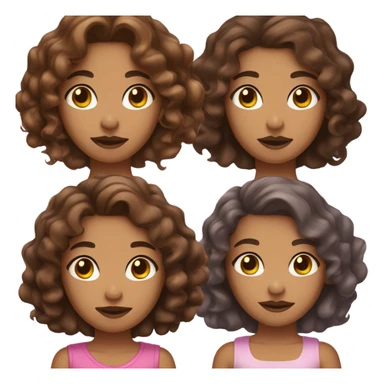 Light skin blasian, curly brown hair, mermaid and sleepy brown eyes, full pink lips, a girl sticker