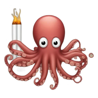 Octopus with 7 sausages and one cigarette sticker