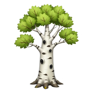 Cute, full-length tree birch emoji  sticker