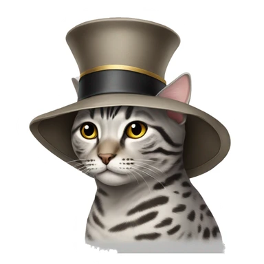 Cat breed Egyptian Mau in a hat sticker
