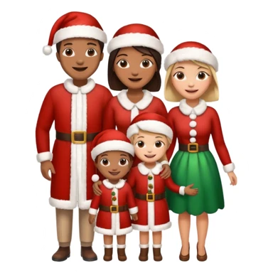 Family in   Christmas dressing sticker
