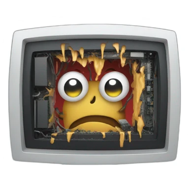 computer meltdown sticker