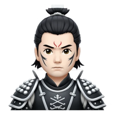 I want a black and white samurai. It is for an icon. sticker