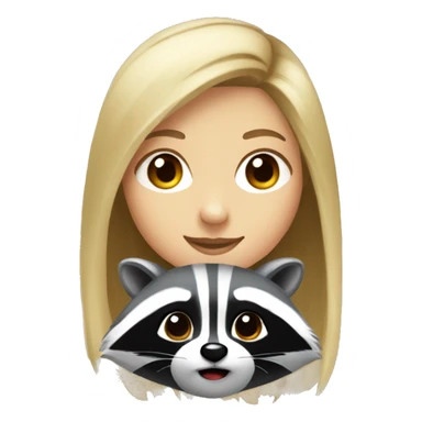 Raccoon with a blonde girl sticker