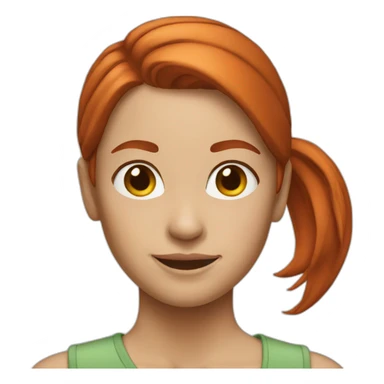 Redhead woman ponytail sticker