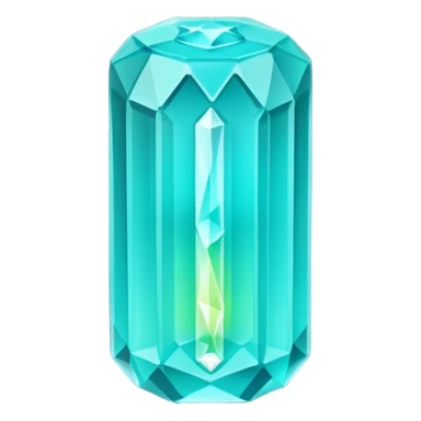 Minimal emoji of a glowing energy crystal battery, faceted shape, soft neon glow, flat vector style sticker