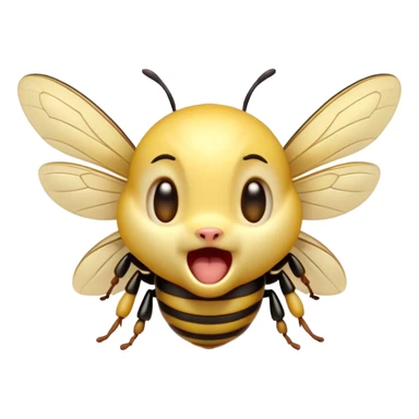 Cinematic Adorable Yawning Wasp Portrait Emoji, Head tilted slightly with a dramatic, wide-open yawn, showcasing a tiny, streamlined body with gently drooping wings and sleepy, half-closed eyes, Simplified yet irresistibly cute features, highly detailed, glowing with a soft, cozy glow, high shine, relaxed yet expressive, stylized with a dash of whimsical insect ease, soft glowing outline, capturing the essence of a drowsy wasp that appears ready to stretch and yawn its way out of the screen! sticker