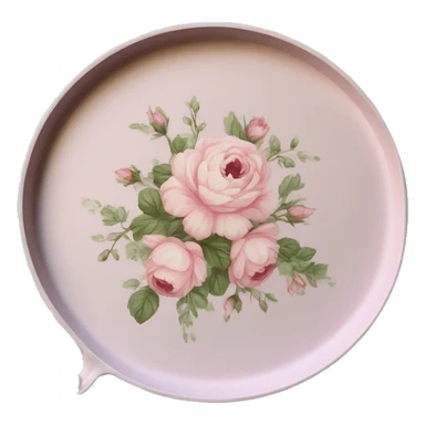 Light pink floral serving tray with handles, shabby chic style sticker