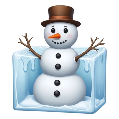 nsowman stcuk in ice block  sticker