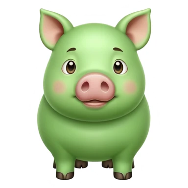 Green pig sticker