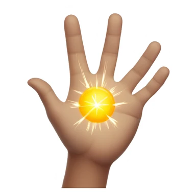 hand with 3 little sparks on top  sticker