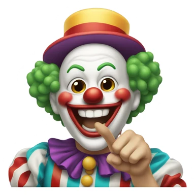 Clown laughing and pointing at you sticker