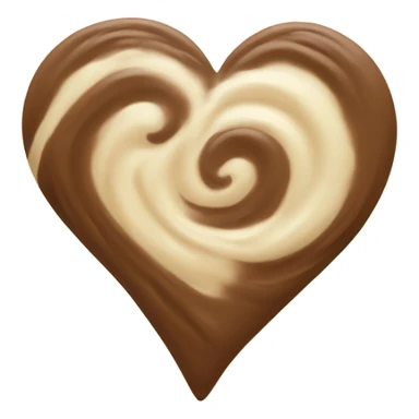 heart emoji, swirled with brown and cream sticker