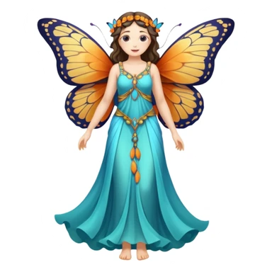 fullbody ancient woman with butterfly wings sticker