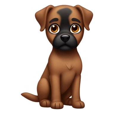 Brown dog with black face cute and girly sticker