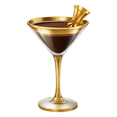 gold rimmed espresso martini glass with gold bow sticker
