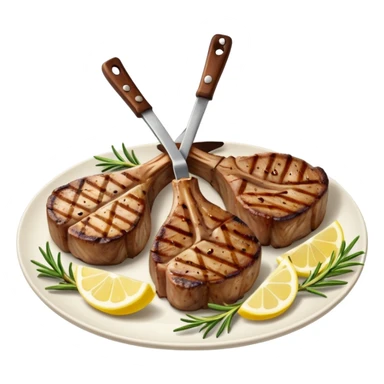 Grilled lamb chops with lemon and rosemary sticker