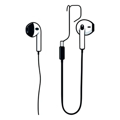 White Apple EarPods with cord and microphone sticker