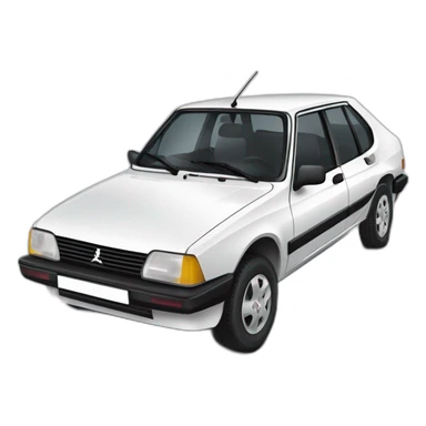 white peugeot 309 sticker