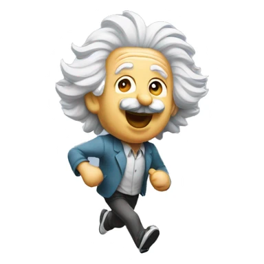 albert einstein happy listening music and running sticker