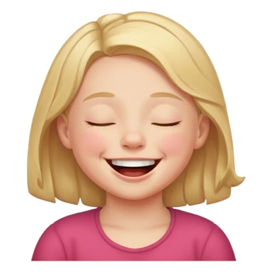 child laughing with closed eyes sticker