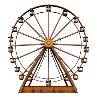 Brown city ferris wheel sticker