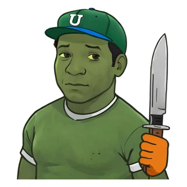 Oj Simpson holding knife  sticker