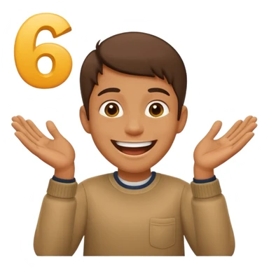 Emoji hold the word 67 in the hands and laugh sticker