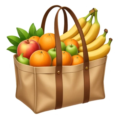 cartoon market bag. top view sticker