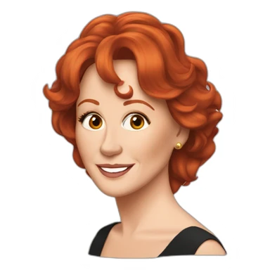 reba mcentire with red hair sticker