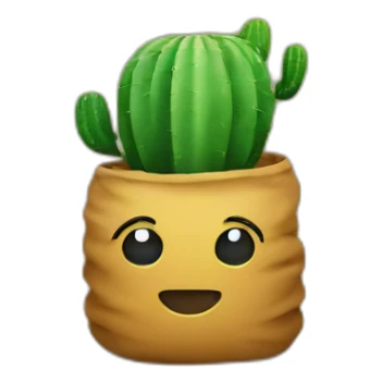 Cactus between two bean bags sticker