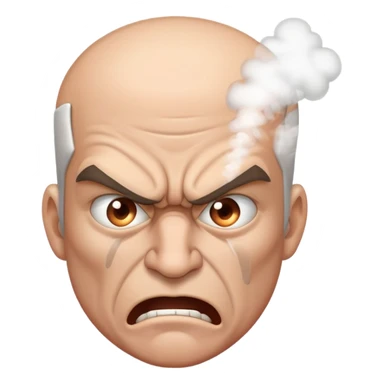 angry man with steam coming from nose sticker