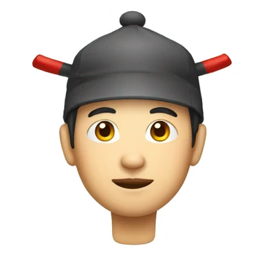 Chinese man with Chinese hat sticker