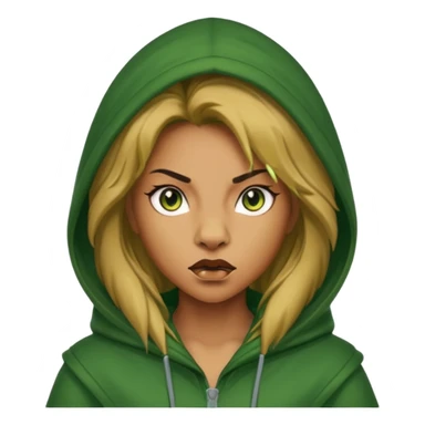 green Hooded lion woman sticker