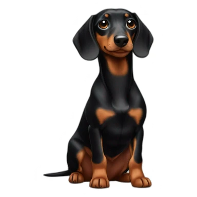 cute black dachshund sticker