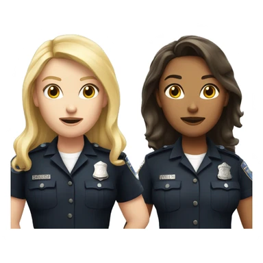 Two police woman (one with long blonde hair and medium skin and the other one with short dark hair and white skin) sticker