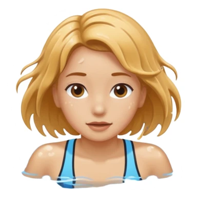 girl swimming laps sticker
