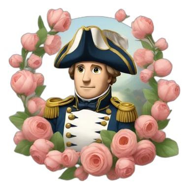 Bonapard Napoleon with flowers sticker