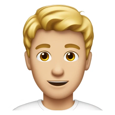 young caucasian man with white t-shirt sticker