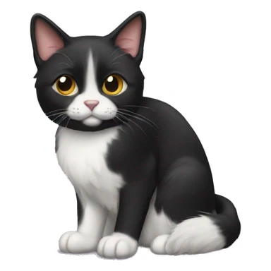 Medium hair tuxedo cat sticker