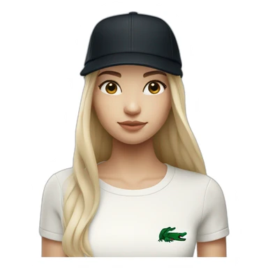 Lacoste bag girl with black lacoste cap sticker
