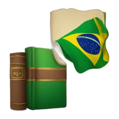 book with a brazilian flag sticker