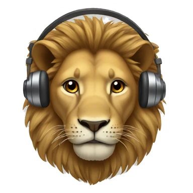 lion with headphones sticker