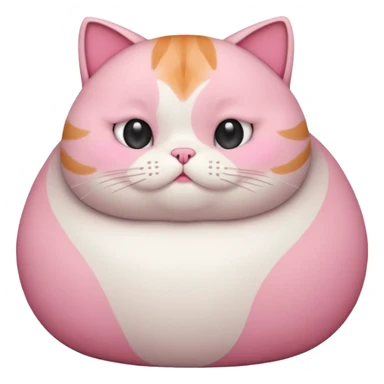 Fat cat with short pink fur and short little legs  sticker
