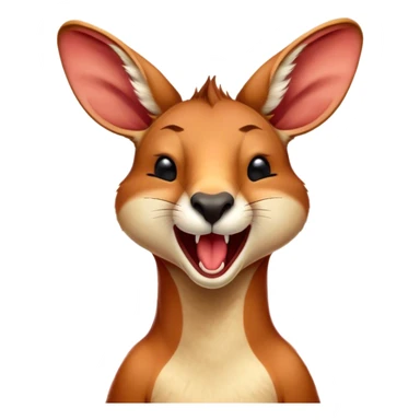 Cinematic Cute Yawning Adult Red Kangaroo Portrait Emoji, Head tilted slightly with a dramatic, wide-open yawn, showcasing a sturdy, reddish form with a distinct red kangaroo-shaped head, a relaxed elongated snout, and sleepy, half-closed eyes, Simplified yet irresistibly adorable features, highly detailed, glowing with a soft, cozy outback glow, high shine, relaxed yet expressive, stylized with a dash of whimsical charm, soft glowing outline, capturing the essence of a drowsy yet affectionate kangaroo that appears ready to stretch and yawn its way out of the screen! sticker