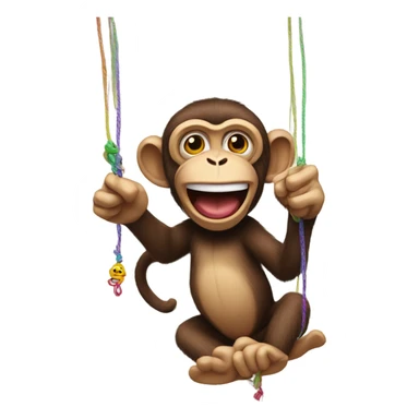 Monkey controlling puppet sticker